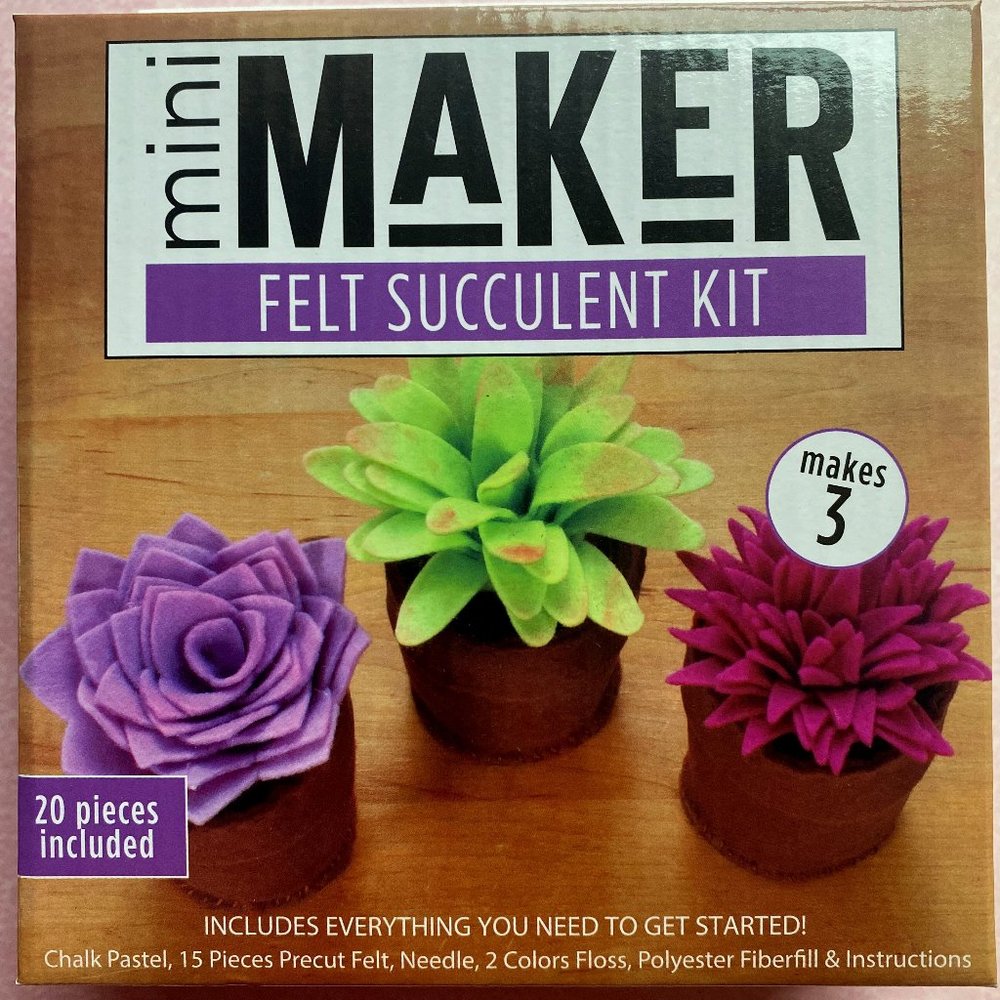 Mini Maker Felt Succulent Kit - Purple